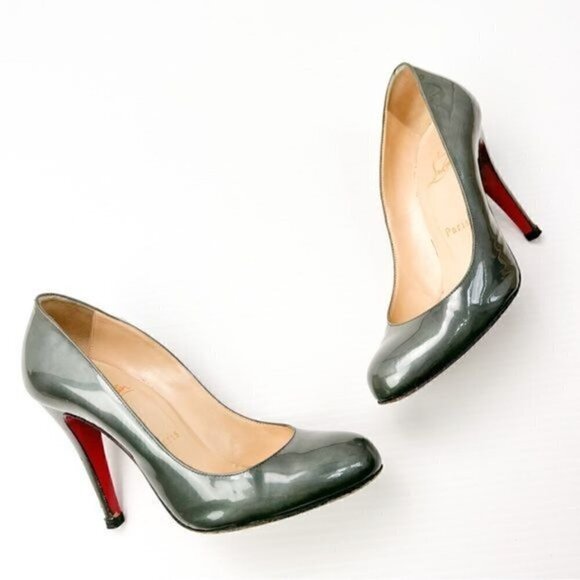 CHRISTIAN LOUBOUTIN Ron Ron 100 Patent Leather Pumps size 7 Red Bottoms - Picture 4 of 15
